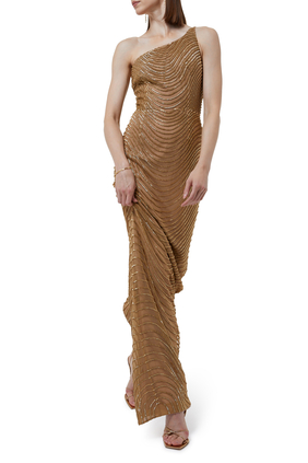 Axton Bead Embellished Gown